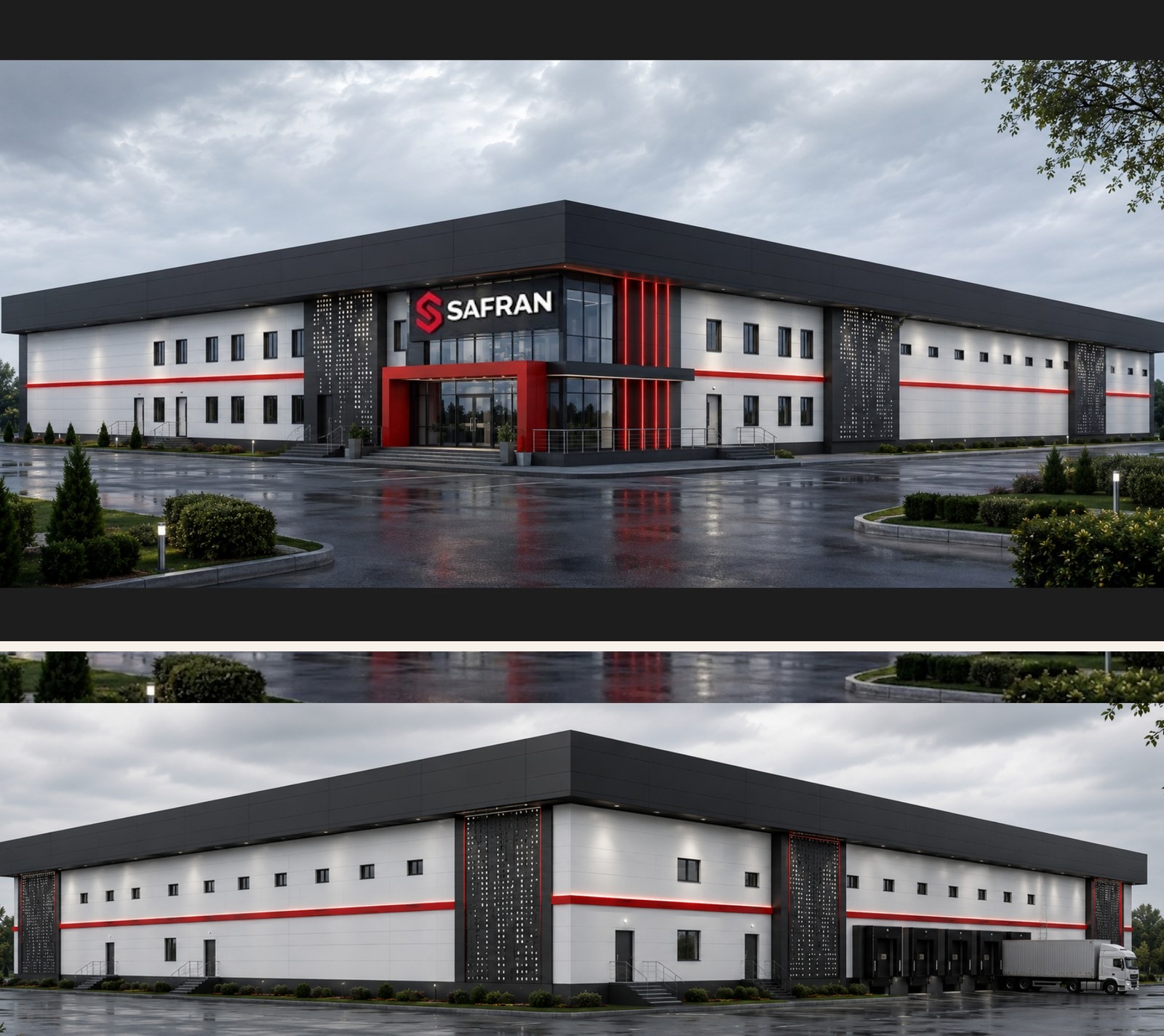 Safran — фасад и склад с фурой
